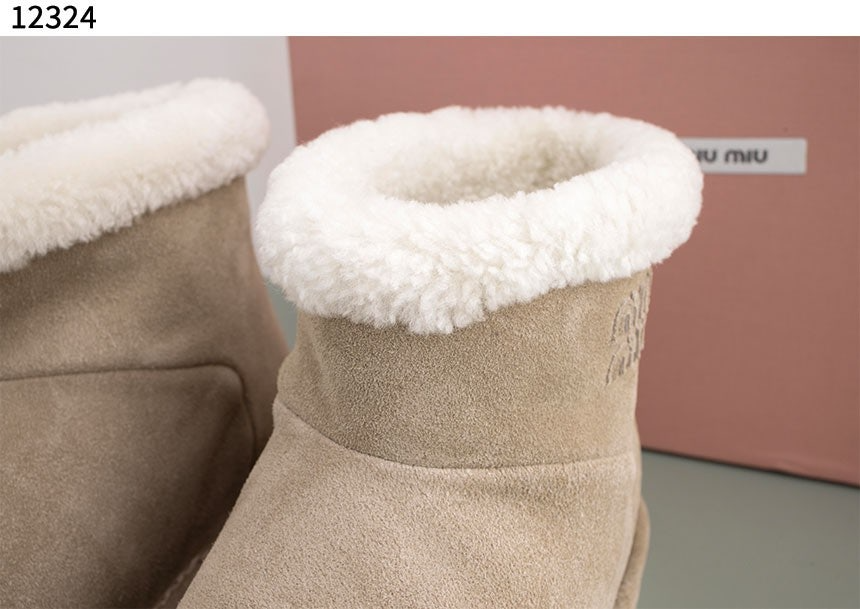 미우미우-신발-국내배송 Cappuccino suede ankle boots