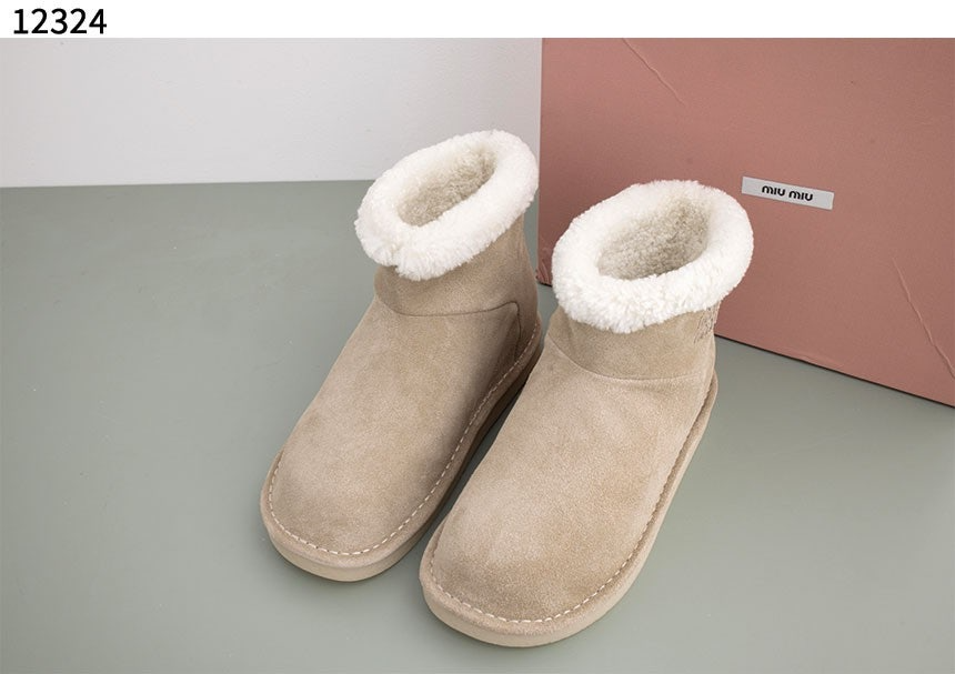 미우미우-신발-국내배송 Cappuccino suede ankle boots