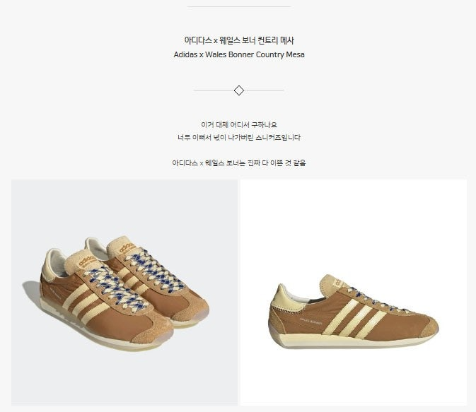 아디다스-신발-국내배송 웨일스보너 컨트리메사