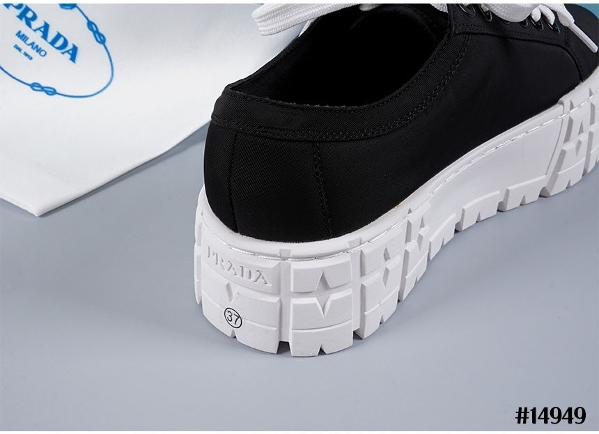 프라다-신발-국내배송 개버딘 더블 휠 플랫폼 스니커즈