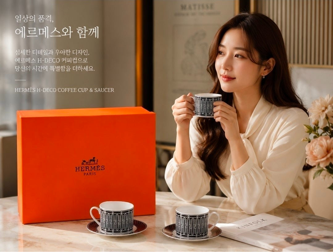 에르메스-잡화-국내배송 시그니처 로고 커피잔 2P 세트 2P